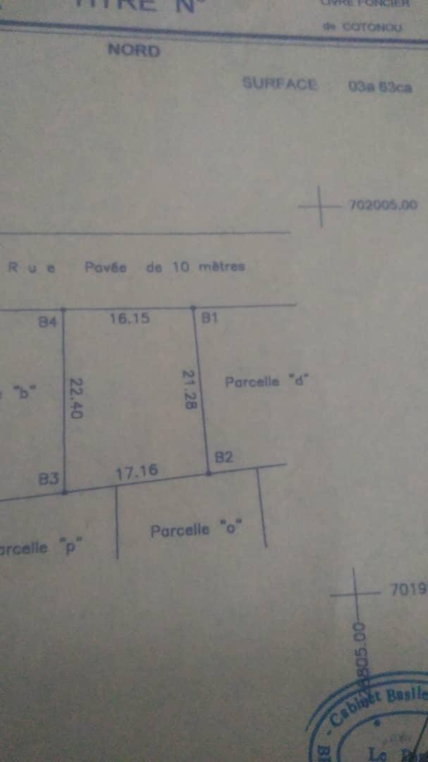 Vente d'un Terrain à 65.000.000 FCFA  : Littoral-Cotonou (Fidjrossè)