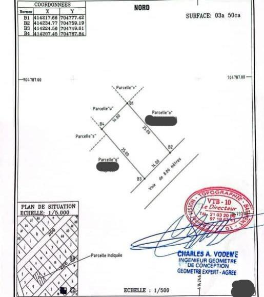 Vente d'un Terrain à 6.000.000 FCFA  : Atlantique-Abomey-Calavi (Cococodji)