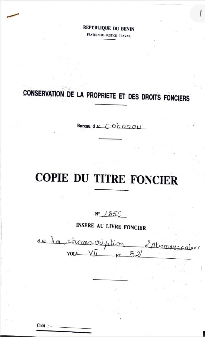 Vente d'une Maison / Villa de 5 pièce(s) à 20.000.000 FCFA : Littoral-Cotonou (Tankpe)