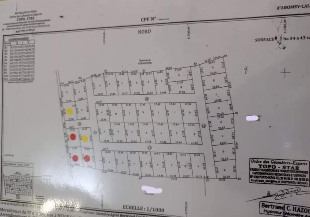 Vente d'un Terrain à 3.500.000 FCFA  : Atlantique-Abomey-Calavi (Sèlèdja )