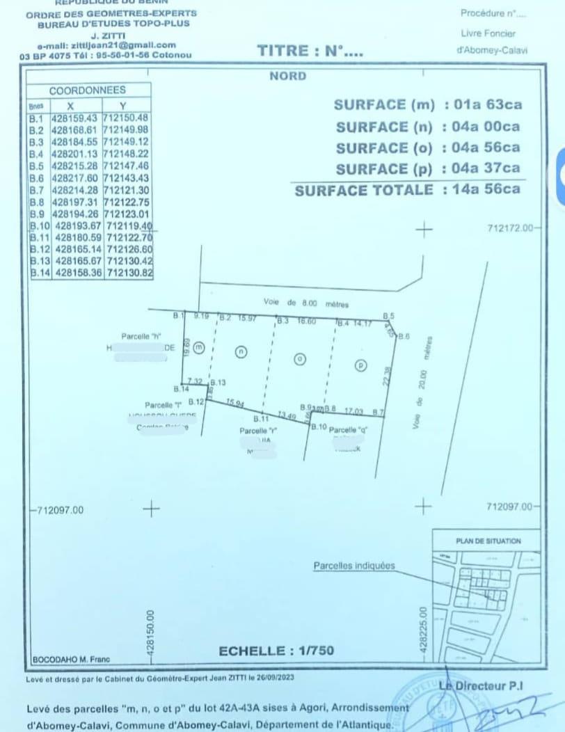 Vente d'un Terrain : Atlantique-Abomey-Calavi (Kpota)