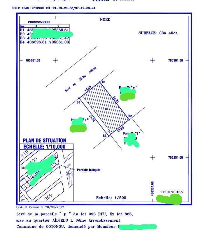 Vente d'un Terrain : Cotonou (AÏDJEDO 1)