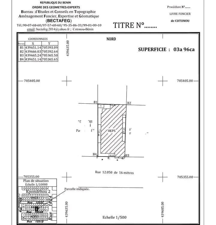 Vente d'un Terrain à 30.000.000 FCFA  : Littoral-Cotonou (Akpakpa )