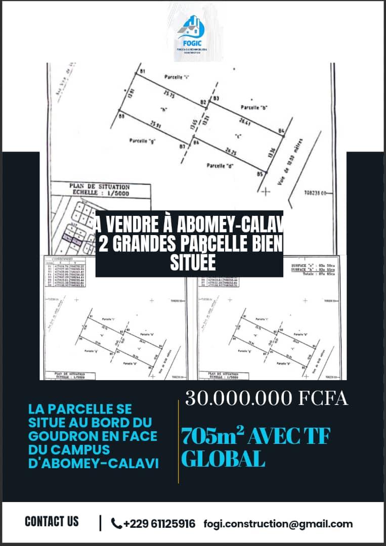 Vente d'un Terrain à 30.000.000 FCFA  : Littoral-Cotonou (Abomey-calavi)