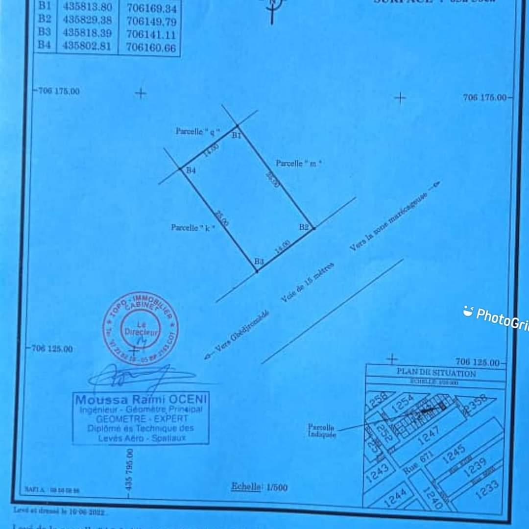 Vente d'un Terrain : Cotonou (Ste Cécile )