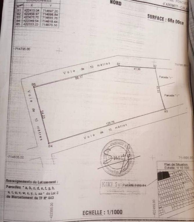 Vente d'un Terrain : Atlantique-Abomey-Calavi (Togba)